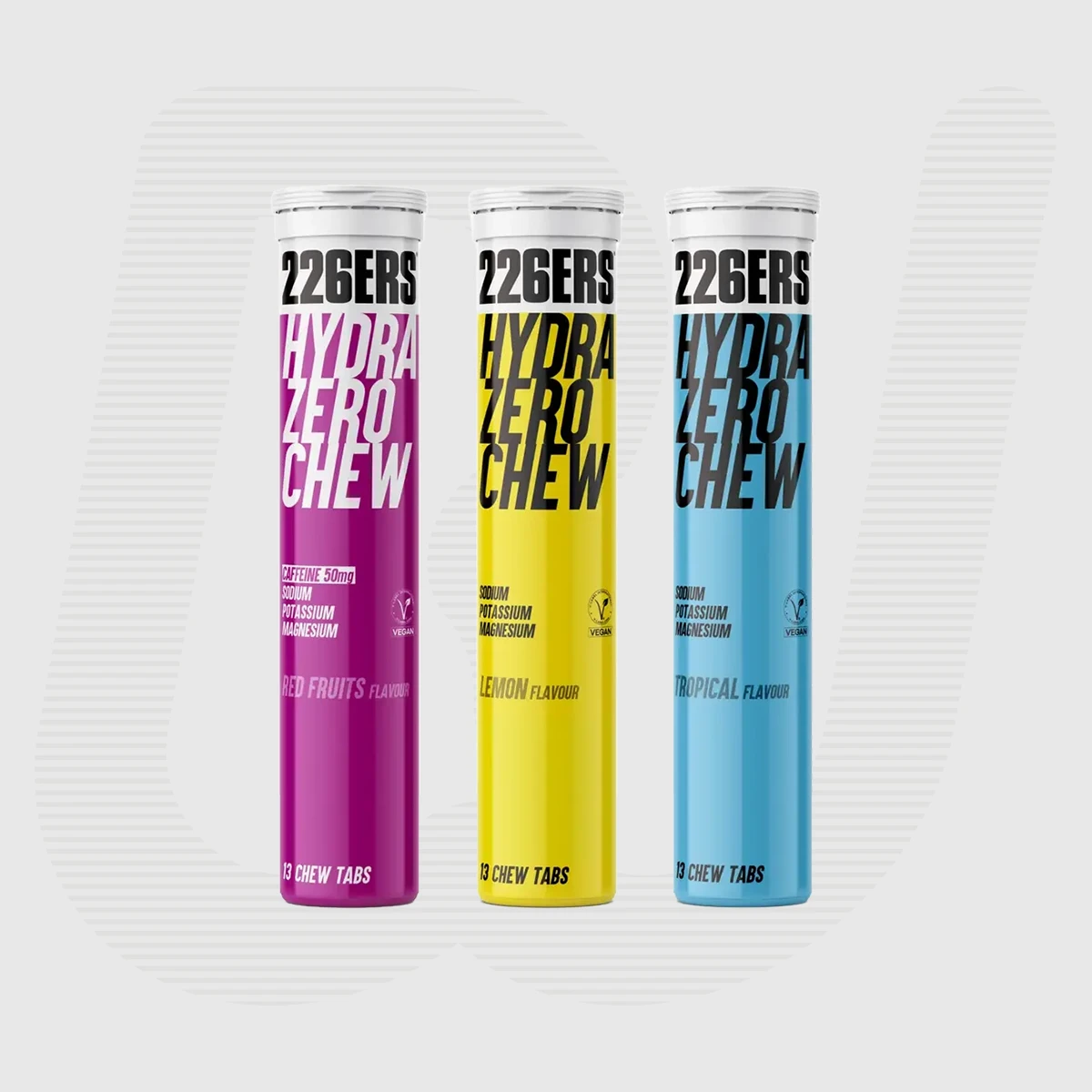 226ERS HYDRAZERO Chew Salts – sole mineralne do ssania dla sportowców. Szybko uzupełniają elektrolity, wspierają mięśnie i układ nerwowy. Bez glutenu, wegańskie, poręczna tuba – idealne na trening, zawody i regenerację.